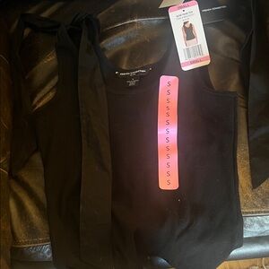 French Connection Black Ribbed Bodysuit